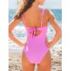 CUPSHE Women’s One Piece Swimsuit Sweetheart Neck Keyhole Bathing Suit Ruching Cutout Back Wide Straps Adjustable(Bright Pink)