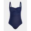 CUPSHE Women’s One Piece Swimsuit Tummy Control Bathing Suit Square Neck Front Wrap Adjustable Wide Straps(Navy)