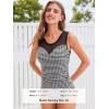 CUPSHE Women’s One Piece Swimsuit Tummy Control High Neck Mesh Panel Bathing Suit Sexy Cutout Back Hook Ruched(Black/White Geo)