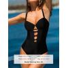 CUPSHE Women’s One Piece Swimsuit Underwire Bathing Suit Sweetheart Neck Cutouts Swimwear Adjustable Straps Hook(Black)