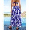 CUPSHE Women’s Pants Waist Tied Split Hem Floral Cover-Up Pants Casual Vacation(Blue)