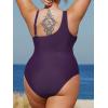 CUPSHE Women’s Plus Size Swimsuit One Piece Bathing Suit Mesh Removable Straps Swimwear(Blackberry Wine)