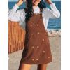 CUPSHE Women’s Pumpkin Corduroy Overall Dress Fall Harvest Pinafore Dress Square Neck Side Pockets Casual Mini Jumper(Pumpkin Patch Brown)