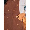 CUPSHE Women’s Pumpkin Corduroy Overall Dress Fall Harvest Pinafore Dress Square Neck Side Pockets Casual Mini Jumper(Pumpkin Patch Brown)