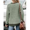 CUPSHE Women’s Ribbed Knit Sweaters Drop Long Sleeve Henley Button Oversized Casual Pullover Sweater Tops(Green)