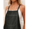 CUPSHE Women’s Romper Square Neck Denim Pocket Pinafore Jumpsuits Sleeveless Overall Wide Leg Outfit Casual Dressy(Black)