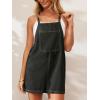 CUPSHE Women’s Romper Square Neck Denim Pocket Pinafore Jumpsuits Sleeveless Overall Wide Leg Outfit Casual Dressy(Black)