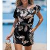 CUPSHE Women’s Rompers One Shoulder Jumpsuits Wide Leg Overall Short Outfit with Pockets Casual Dressy(Black)