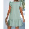 CUPSHE Women’s Ruffled Trim Button-Front Mini Dress Sleeveless Mini Dresses Casual Summer(Green)