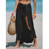CUPSHE Women’s Sarong Cover Ups Swimsuit Wrap Skirt Self Tie Beach Cover Up Ruffle Wraps One Size(Black)
