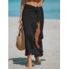CUPSHE Women’s Sarong Cover Ups Swimsuit Wrap Skirt Self Tie Beach Cover Up Ruffle Wraps One Size(Black)