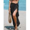 CUPSHE Women’s Sarong Cover Ups Swimsuit Wrap Skirt Self Tie Beach Cover Up Ruffle Wraps One Size(Black)