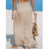 CUPSHE Women’s Sarong Cover Ups Swimsuit Wrap Skirt Self Tie Beach Cover Up Ruffle Wraps One Size(Brown)