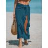 CUPSHE Women’s Sarong Cover Ups Swimsuit Wrap Skirt Self Tie Beach Cover Up Ruffle Wraps One Size(Cyan)
