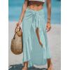 CUPSHE Women’s Sarong Cover Ups Swimsuit Wrap Skirt Self Tie Beach Cover Up Ruffle Wraps One Size(Light Cyan)