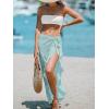CUPSHE Women’s Sarong Cover Ups Swimsuit Wrap Skirt Self Tie Beach Cover Up Ruffle Wraps One Size(Light Cyan)