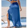 CUPSHE Women’s Sarong Cover Ups Swimsuit Wrap Skirt Self Tie Beach Cover Up Ruffle Wraps One Size(Royal Blue)