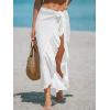 CUPSHE Women’s Sarong Cover Ups Swimsuit Wrap Skirt Self Tie Beach Cover Up Ruffle Wraps One Size(White)