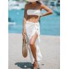 CUPSHE Women’s Sarong Cover Ups Swimsuit Wrap Skirt Self Tie Beach Cover Up Ruffle Wraps One Size(White)