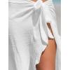CUPSHE Women’s Sarong Cover Ups Swimsuit Wrap Skirt Self Tie Beach Cover Up Ruffle Wraps One Size(White)