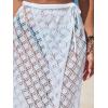 CUPSHE Women’s Sarong Coverups Crochet Knit Beach Skirt Self Tie Swimwear Midi Wrap Skirts(White)