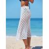 CUPSHE Women’s Sarong Coverups Crochet Knit Beach Skirt Self Tie Swimwear Midi Wrap Skirts(White)