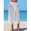 CUPSHE Women’s Sarong Coverups Crochet Knit Beach Skirt Self Tie Swimwear Midi Wrap Skirts(White)