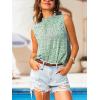 CUPSHE Womens Sleeveless Blouses Shirts High Neck Summer Casual Blouses Tank Tops(Green)