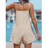 CUPSHE Women’s Sleeveless Casual Loose Lace Up Mini Jumpsuit Elastic Waist Stretchy Romper Jumpsuit(Cream)
