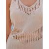 CUPSHE Women’s Sleeveless Crochet Swimsuit Cover Up Summer Hollow Out Bathing Suit Cover Ups Casual Mini Beach Coverup Dress(Neutral)
