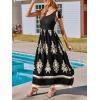 CUPSHE Women’s Smocked One Shoulder Summer Dresses Sleeveless Vacation Maxi Dress Long Beach Sundress(Black)