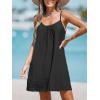 CUPSHE Women’s Spaghetti Strap Swimsuit Cover Ups Sleeveless Beach Swim Basic Tshirt Dress(Black)