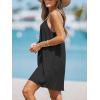 CUPSHE Women’s Spaghetti Strap Swimsuit Cover Ups Sleeveless Beach Swim Basic Tshirt Dress(Black)