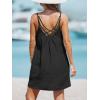 CUPSHE Women’s Spaghetti Strap Swimsuit Cover Ups Sleeveless Beach Swim Basic Tshirt Dress(Black)