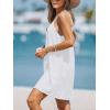 CUPSHE Women’s Spaghetti Strap Swimsuit Cover Ups Sleeveless Beach Swim Basic Tshirt Dress(White)