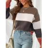 CUPSHE Women’s Striped Color Block Sweater Long Sleeve Crewneck Lightweight Pullover Sweater Tops(Red)