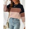 CUPSHE Women’s Striped Color Block Sweater Long Sleeve Crewneck Lightweight Pullover Sweater Tops(White)