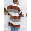 CUPSHE Women’s Striped Open Front Cardigan Sweater Long Sleeve Knit Sweater Coat Oversized Fall Casual Outerwear(Brown Stripe)