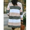 CUPSHE Women’s Striped Open Front Cardigan Sweater Long Sleeve Knit Sweater Coat Oversized Fall Casual Outerwear(Neutral Stripe)