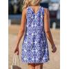CUPSHE Womens Summer Dresses 2026 Halter Sleeveless Sundress Criss Cross Beach Vacation Coverup Mini Dress(Blue)