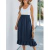 CUPSHE Women’s Summer Midi Dresses Sleeveless Tank Smocked Beach Vacation Hawaiian 2025 Flowy Sundress(Dark Blue)