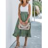 CUPSHE Women’s Summer Midi Dresses Sleeveless Tank Smocked Beach Vacation Hawaiian 2025 Flowy Sundress(Green)
