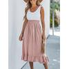 CUPSHE Women’s Summer Midi Dresses Sleeveless Tank Smocked Beach Vacation Hawaiian 2025 Flowy Sundress(Pink)
