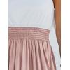CUPSHE Women’s Summer Midi Dresses Sleeveless Tank Smocked Beach Vacation Hawaiian 2025 Flowy Sundress(Pink)