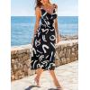 CUPSHE Women’s Summer Midi Dresses V Neck Sleeveless Abstract Spaghetti Strap A Line Sundress Beach Vacation Casual Dress(Black Abstract)