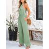 CUPSHE Women’s Summer Sleeveless Smocked Waist Straight Leg Tie Back Dressy Jumpsuits Rompers 2025 Trendy Outfits(Green)