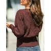 CUPSHE Womens Sweater Long Sleeve Crewneck 2025 Lightweight Trendy Crochet Sweaters Top(Cocoa Brown)
