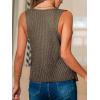 CUPSHE Womens Sweater Vest Ribbed Knit Sleeveless Slim Fit Pullover Tank Tops Fall Outfits 2025(Brown)