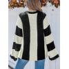 CUPSHE Womens Sweaters Casual Long Sleeve Chunky Knit Pullover Sweater Tops(Beige Black)