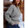 CUPSHE Womens Sweaters Off Shoulder Long Sleeve Boat Neck Trendy Sweater Top for 2025(Grey)